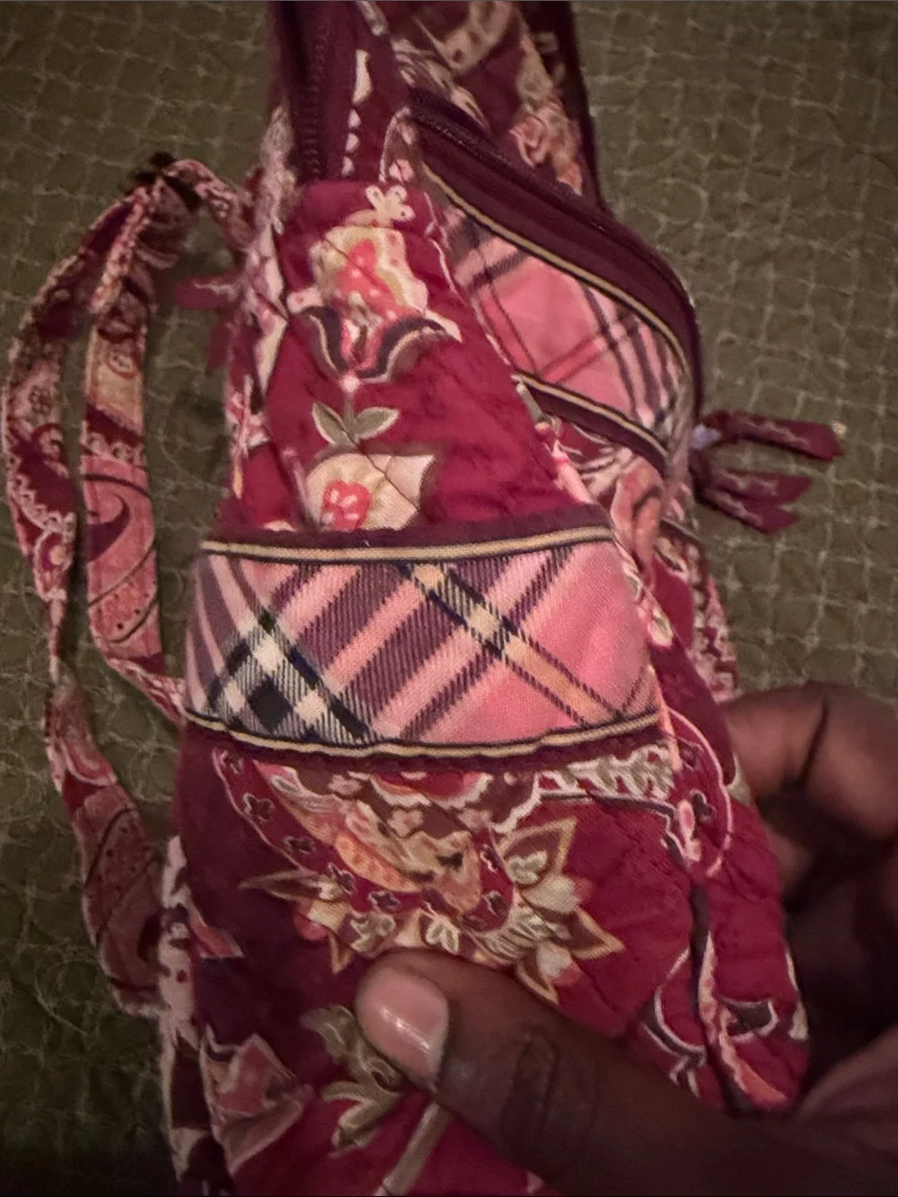 Vera Bradley Quilted Paisley Backpack in Berry Pink
